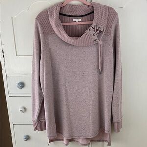 Maurices Cowl Neck Sweater Pink Mauve 2 16/18
